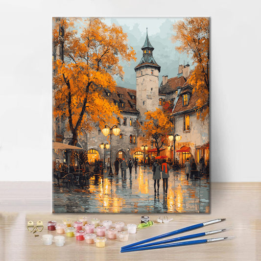 Lövrika kvadrater - Måla efter siffror