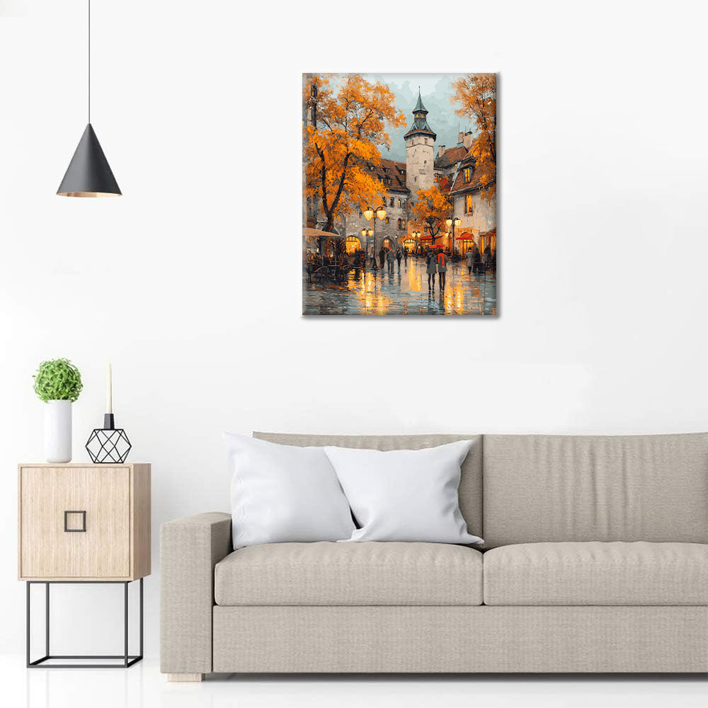 Lövrika kvadrater - Måla efter siffror