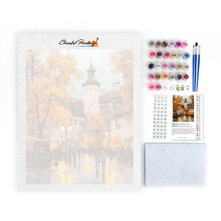 Lövrika kvadrater - Måla efter siffror