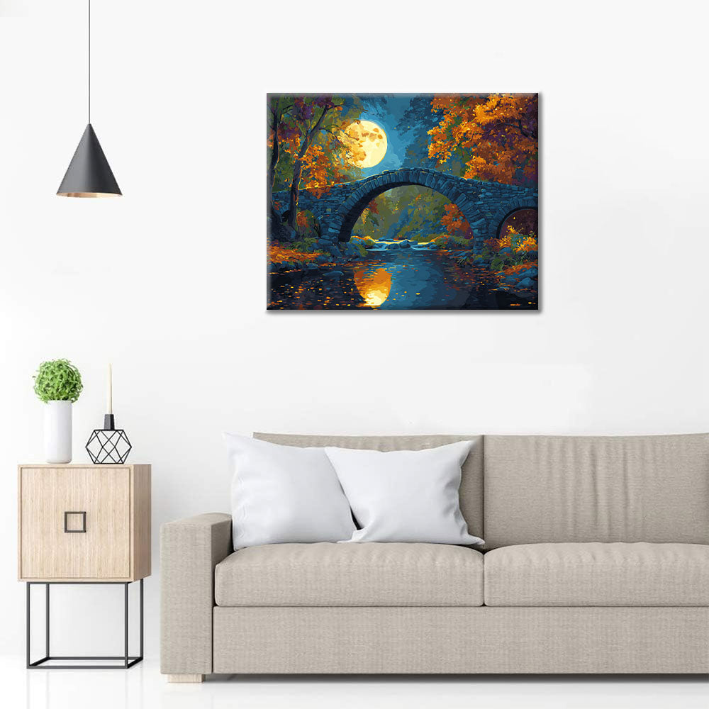 Månbelyst bro - Måla efter siffror