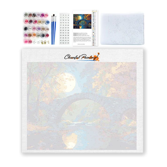 Månbelyst bro - Måla efter siffror