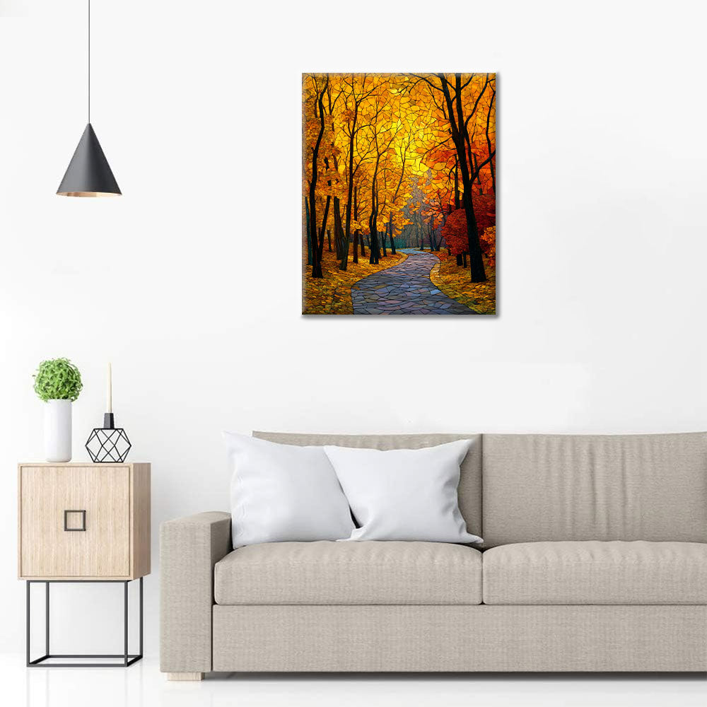 Mosaic Autumn Avenue - Måla efter siffror