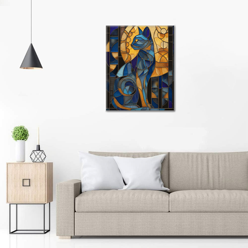 Mosaik Egyptisk Katt - Måla efter siffror