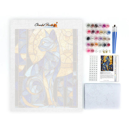 Mosaik Egyptisk Katt - Måla efter siffror