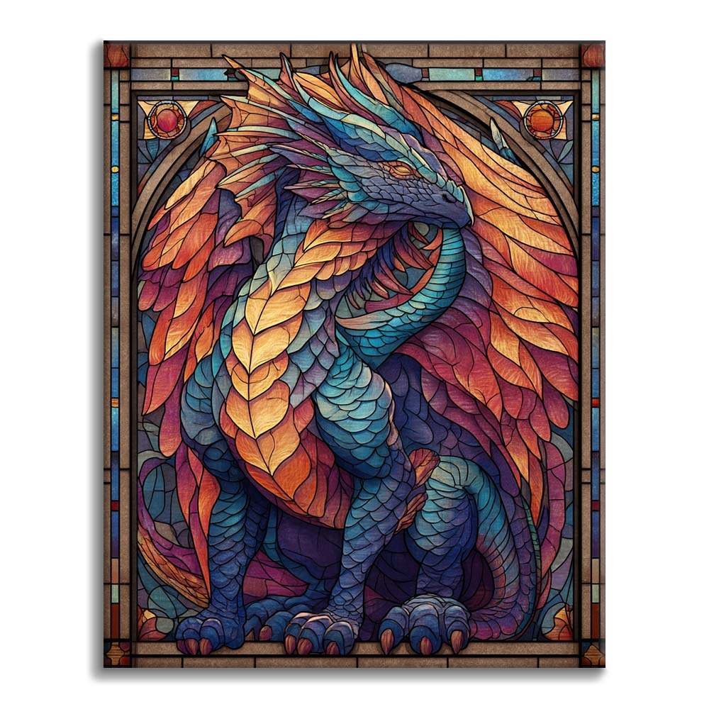 Mosaic Frost Dragon - Måla efter siffror