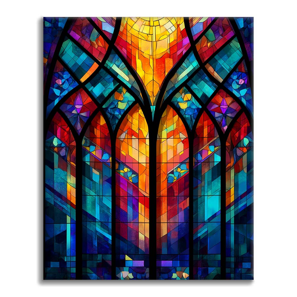 Mosaikfönstergitter - Måla efter siffror