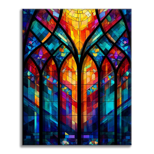 Mosaikfönstergitter - Måla efter siffror