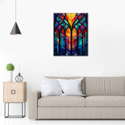 Mosaikfönstergitter - Måla efter siffror