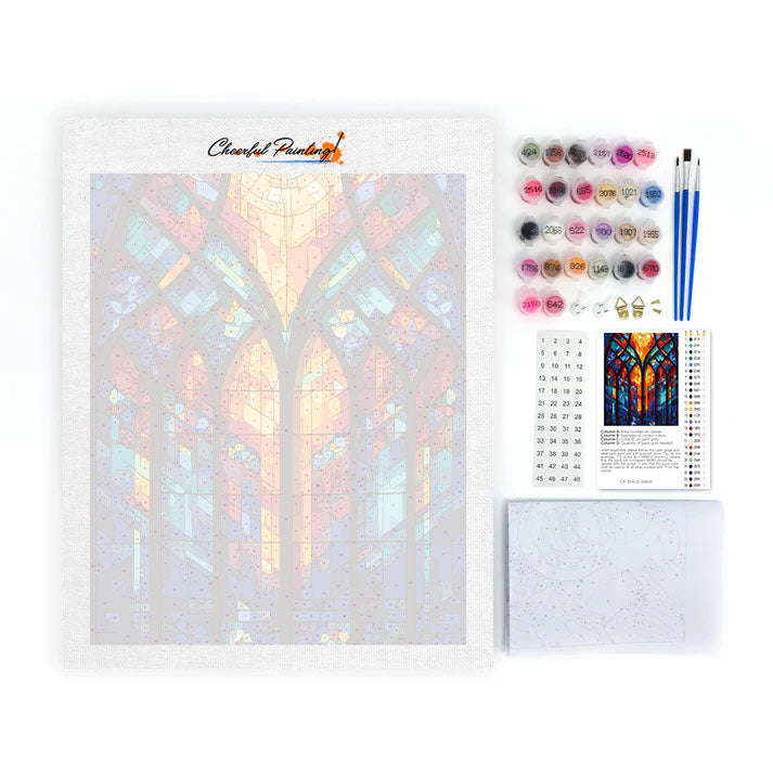 Mosaikfönstergitter - Måla efter siffror