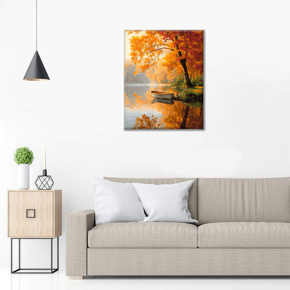 Lugn höstbåt - Måla efter siffror