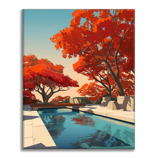 Fridfulla höstreflektioner - Måla efter siffror