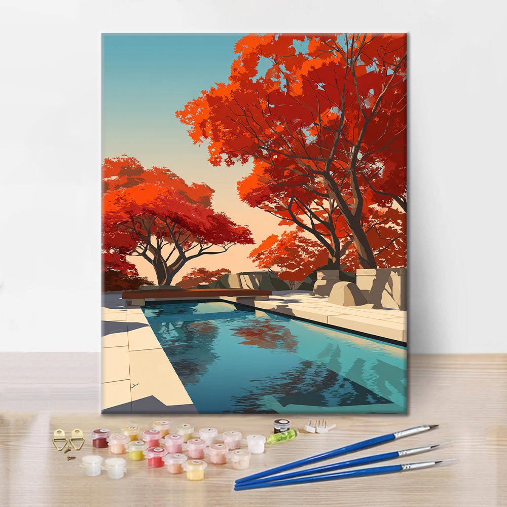 Fridfulla höstreflektioner - Måla efter siffror