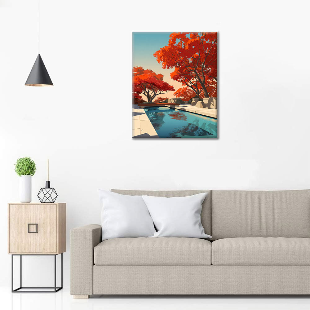 Fridfulla höstreflektioner - Måla efter siffror