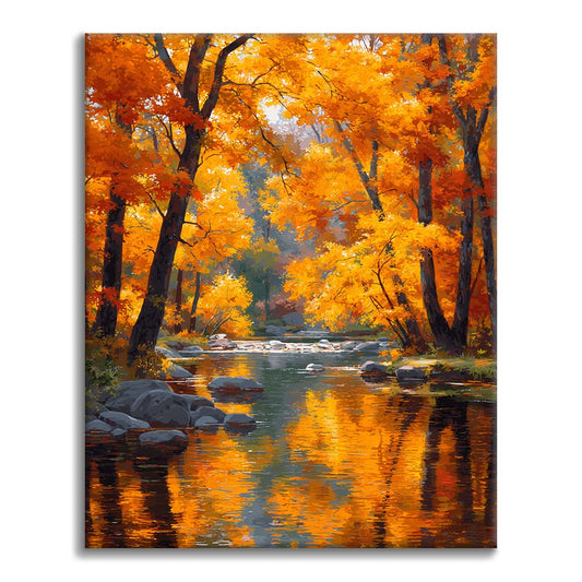 Höstens viskningar - Måla efter siffror