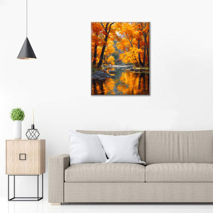 Höstens viskningar - Måla efter siffror