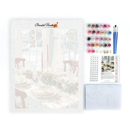 Bordsdukning i vinterland - Måla efter siffror