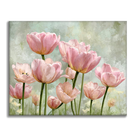 En rad rosor - Måla efter siffror