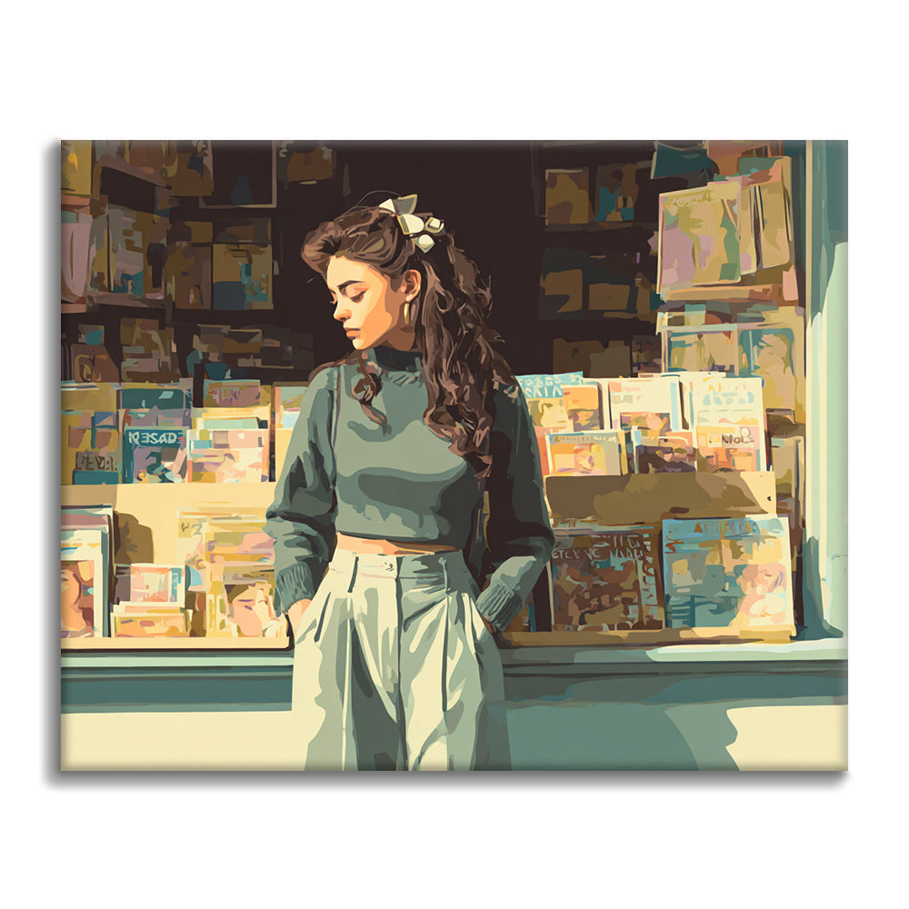 Bokhandelsfönster - Måla efter siffror