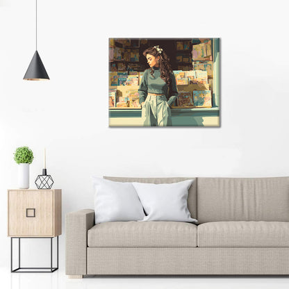 Bokhandelsfönster - Måla efter siffror