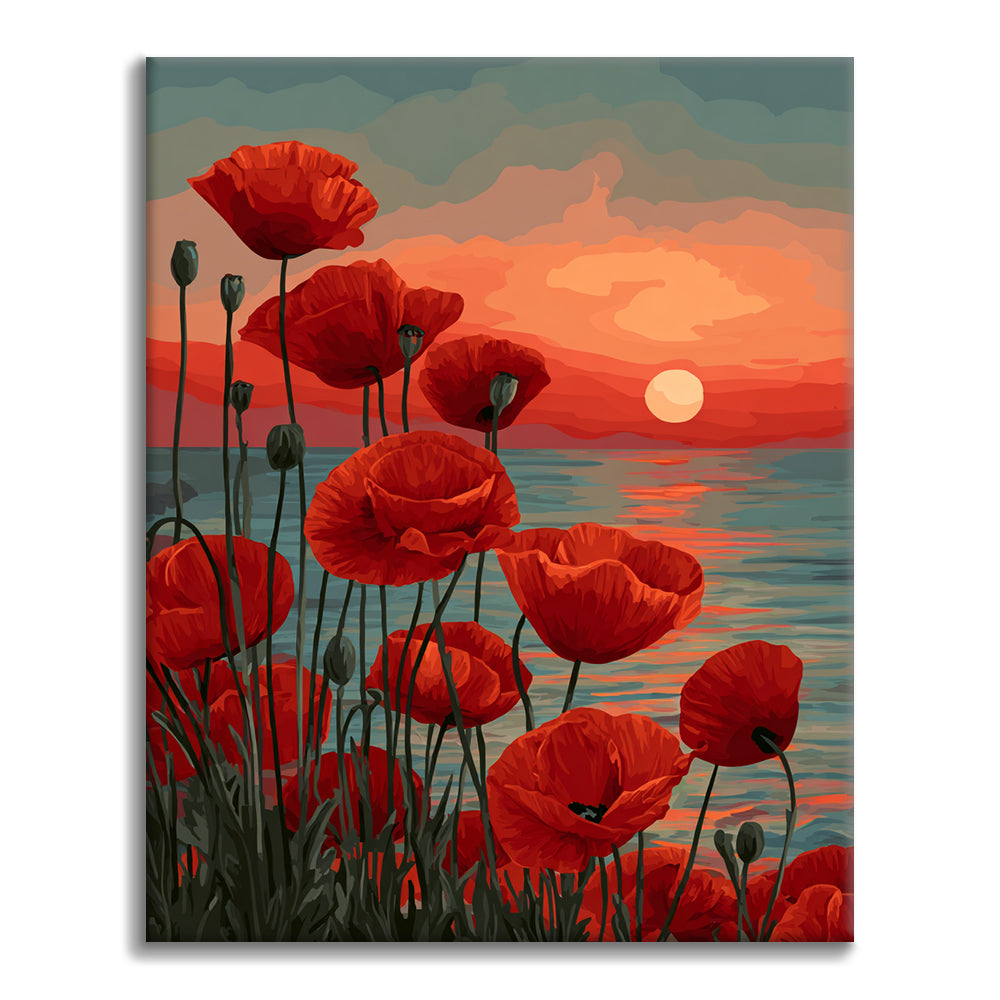 Crimson Dusk - Måla efter siffror