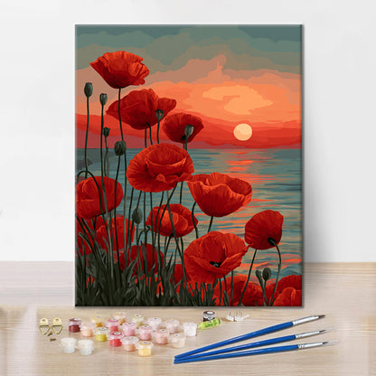 Crimson Dusk - Måla efter siffror