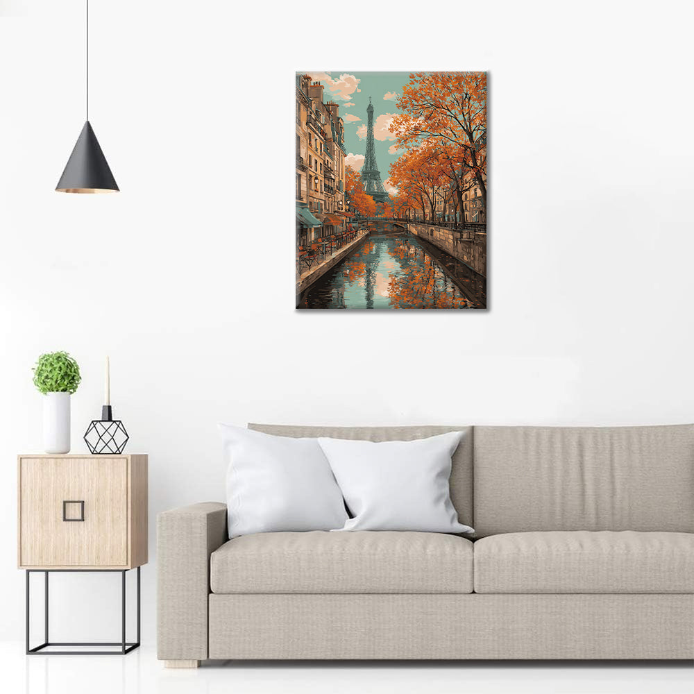 Eiffeltornet på hösten - Måla efter siffror