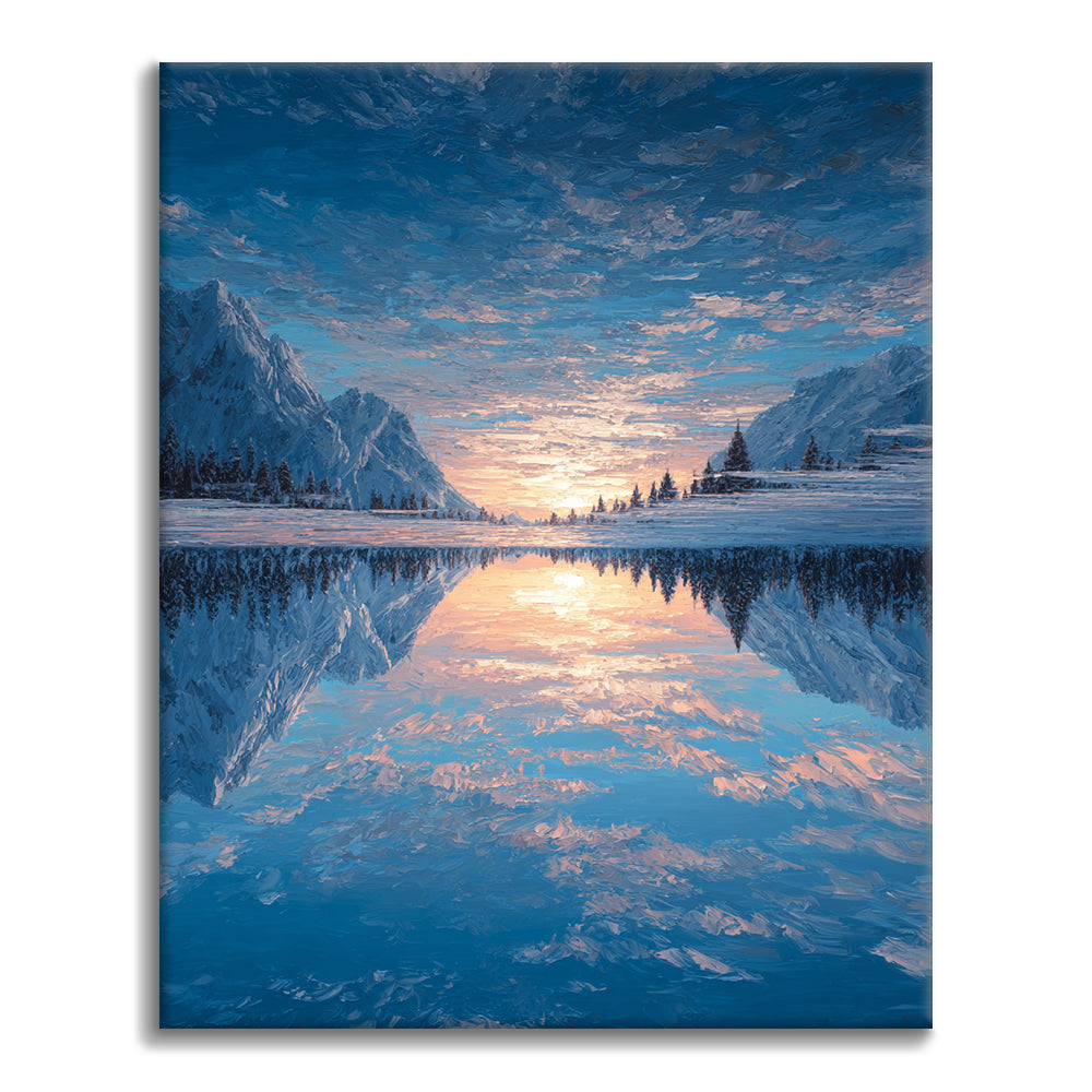 Fryst reflektion - Måla efter siffror