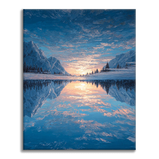 Fryst reflektion - Måla efter siffror