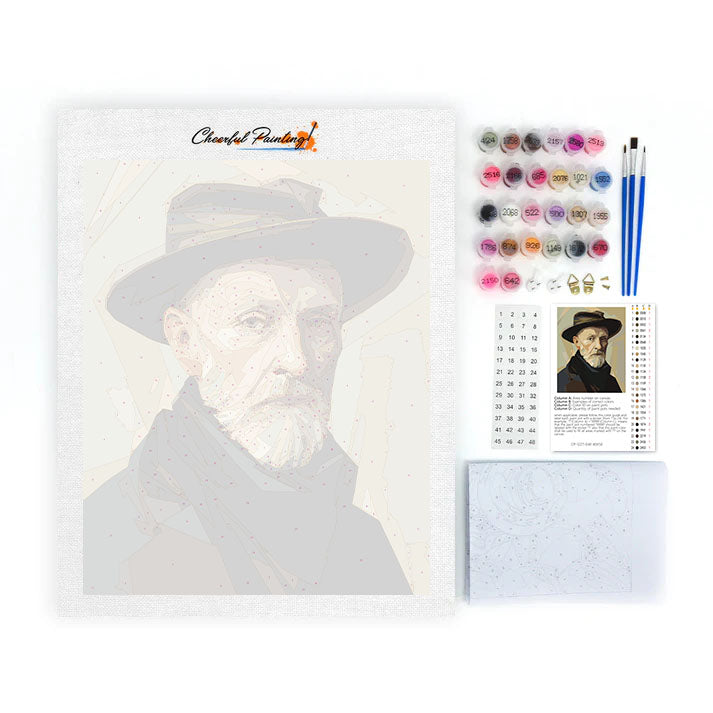 Hattporträtt - Måla efter siffror