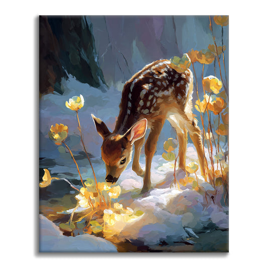 Lilla fawnens glöd - Måla efter siffror