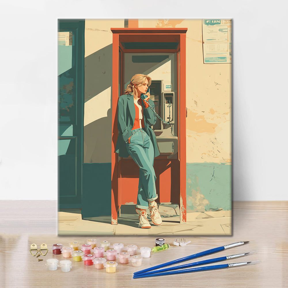 Telefonkiosk - Måla efter siffror