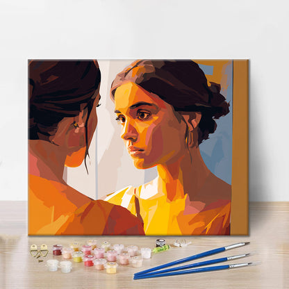 Reflekterat ansikte - Måla efter siffror