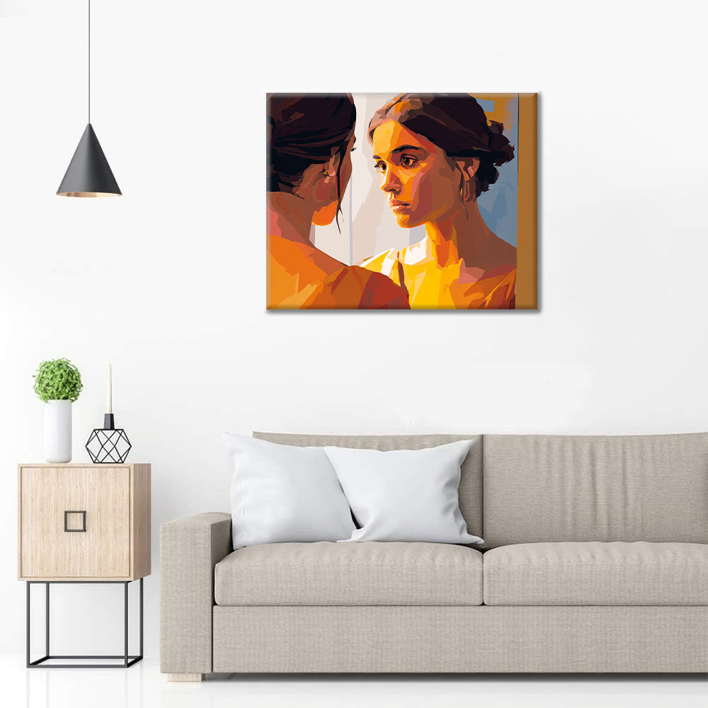 Reflekterat ansikte - Måla efter siffror