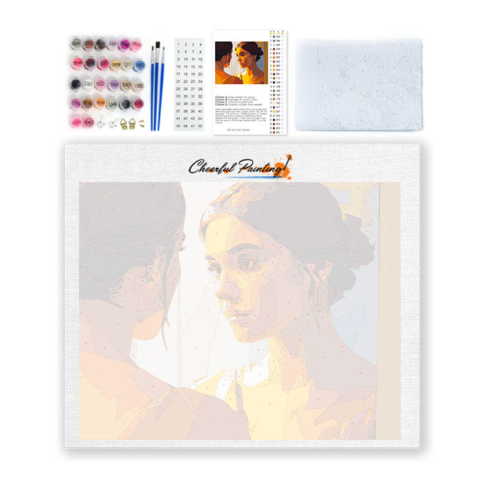 Reflekterat ansikte - Måla efter siffror