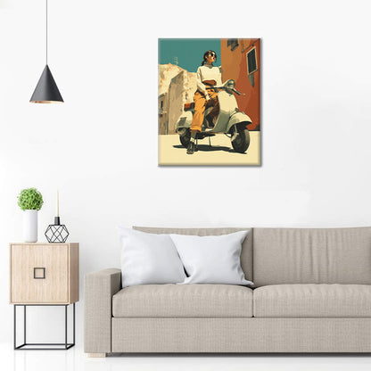 Scooterflicka - Måla efter siffror