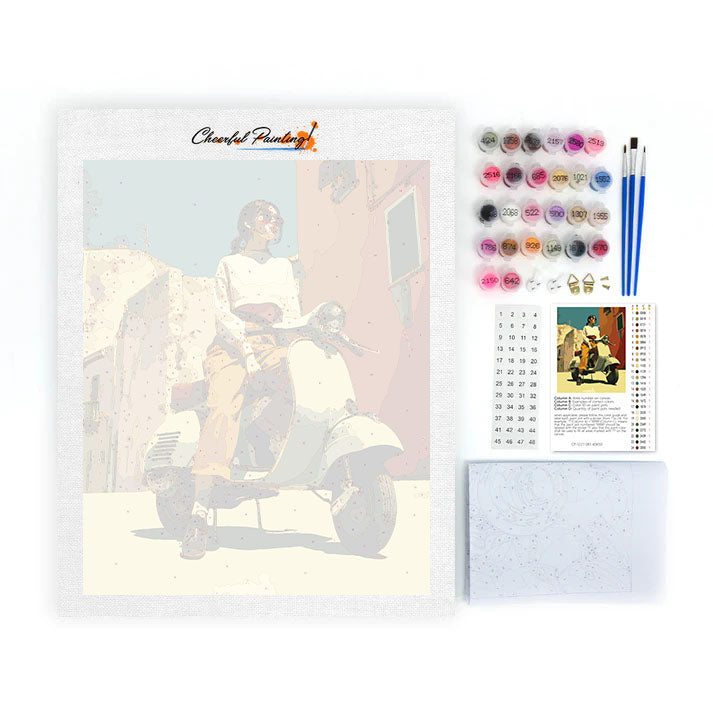 Scooterflicka - Måla efter siffror