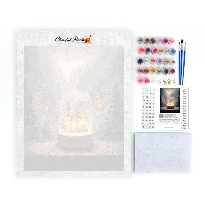 Snöglobsljus - Måla efter siffror