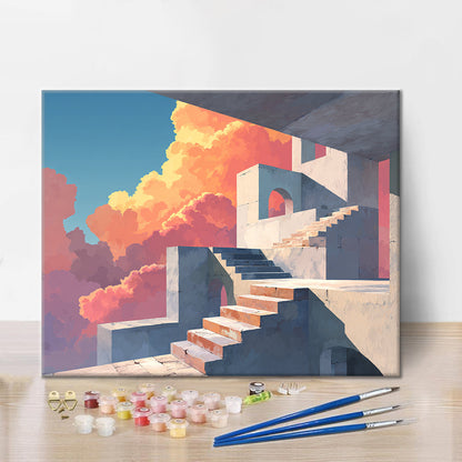 Stentrappor - Måla efter siffror