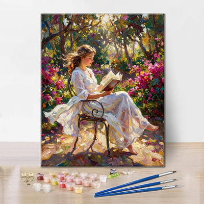 Solbelyst läsning - Måla efter siffror