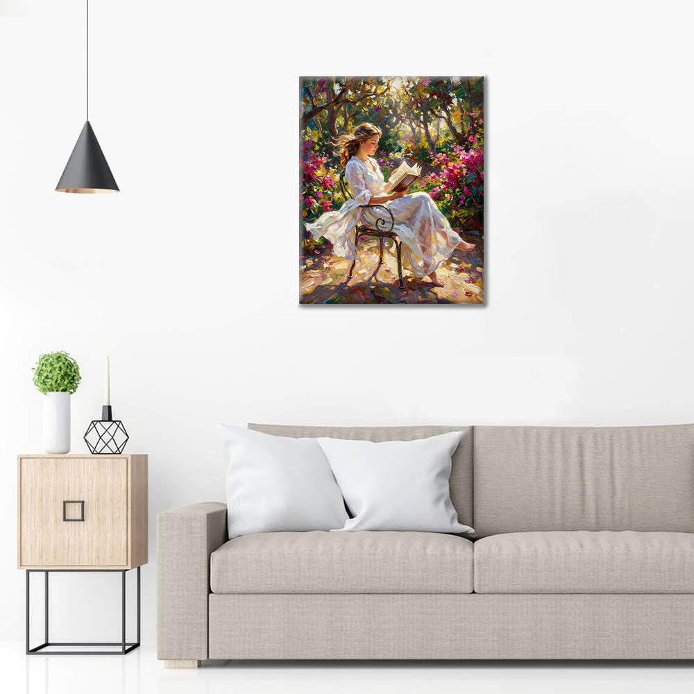 Solbelyst läsning - Måla efter siffror