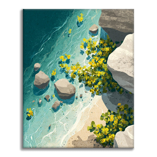 Solbelysta tidvatten - Måla efter siffror