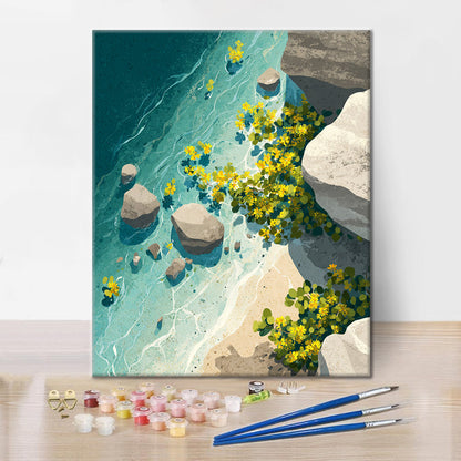 Solbelysta tidvatten - Måla efter siffror