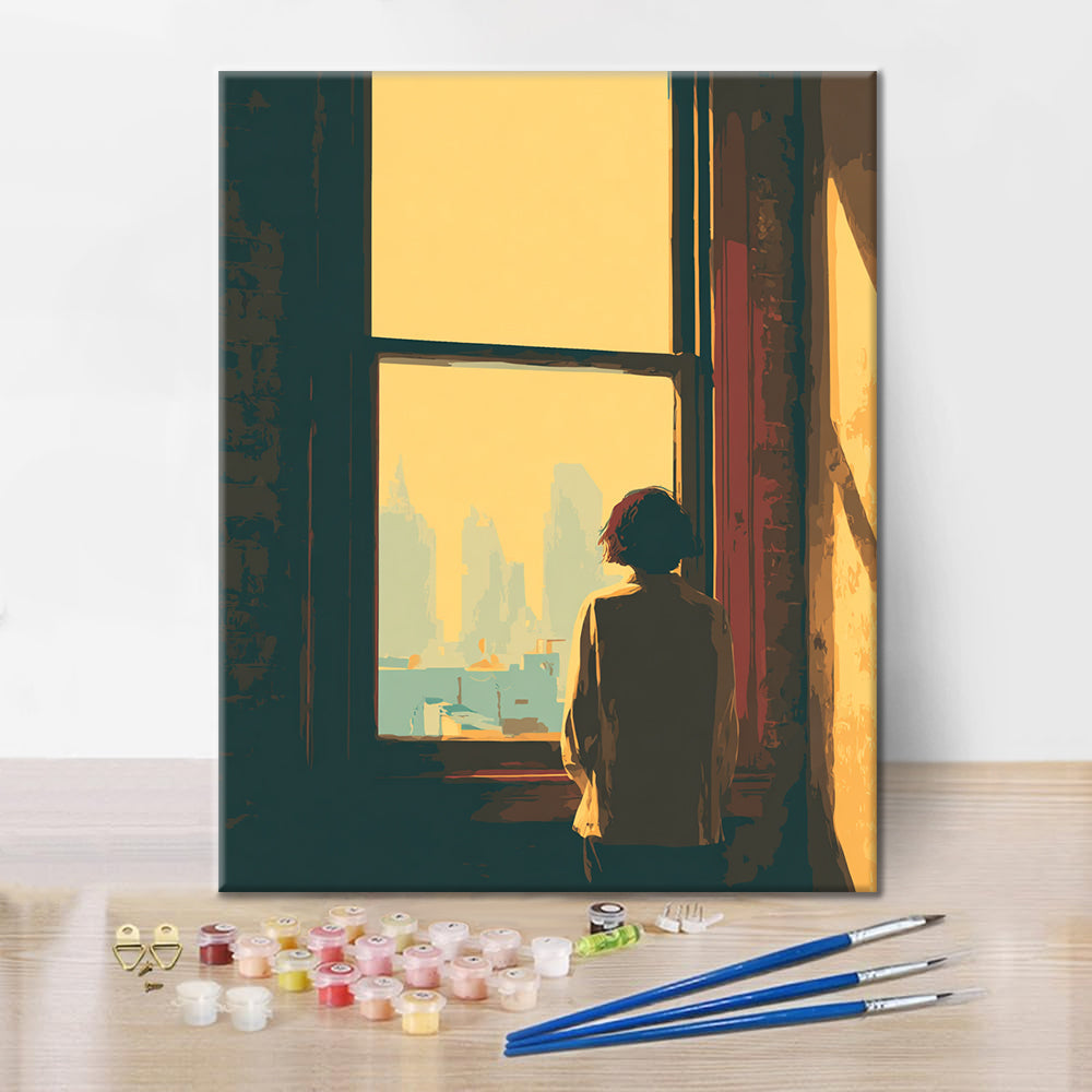 Fönstervy - Måla efter siffror