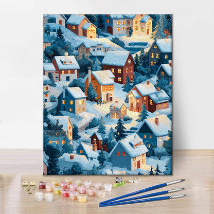 Vinterglöd - Måla efter siffror