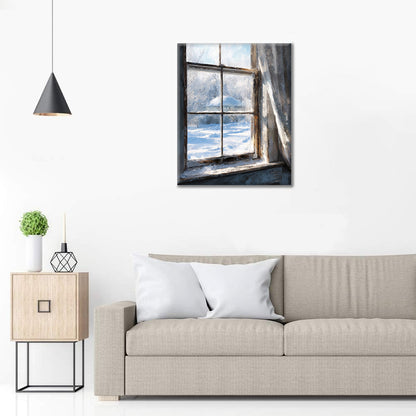 Vinterfönster - Måla efter siffror