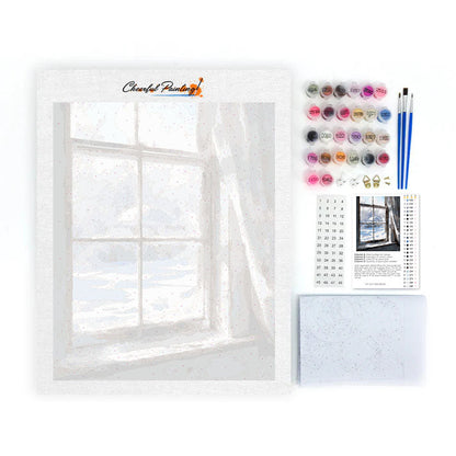 Vinterfönster - Måla efter siffror