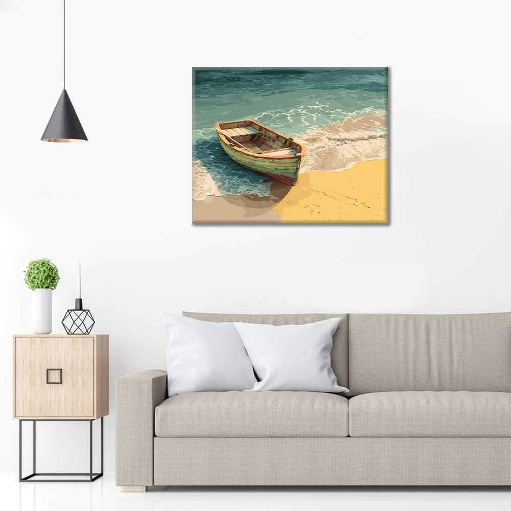 Träbåt - Måla efter siffror