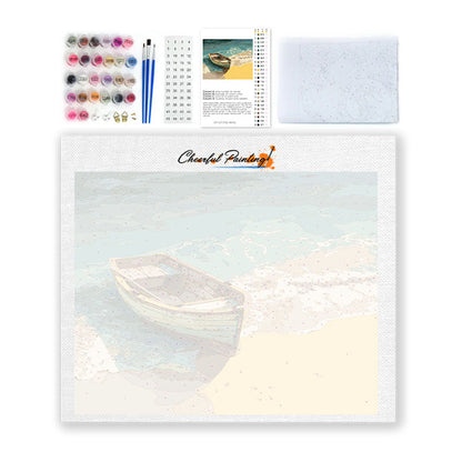 Träbåt - Måla efter siffror