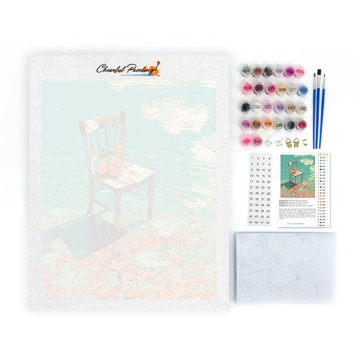 Trästol - Måla efter siffror