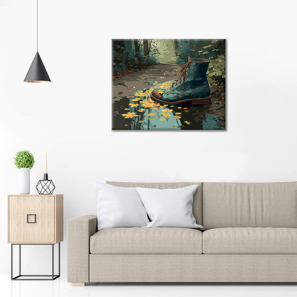 Sliten stövel - Måla efter siffror